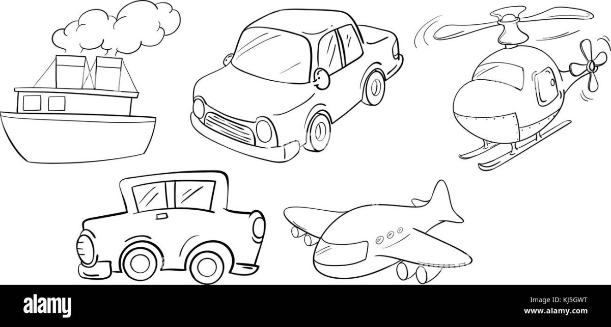 Раскраски Водный и воздушный транспорт