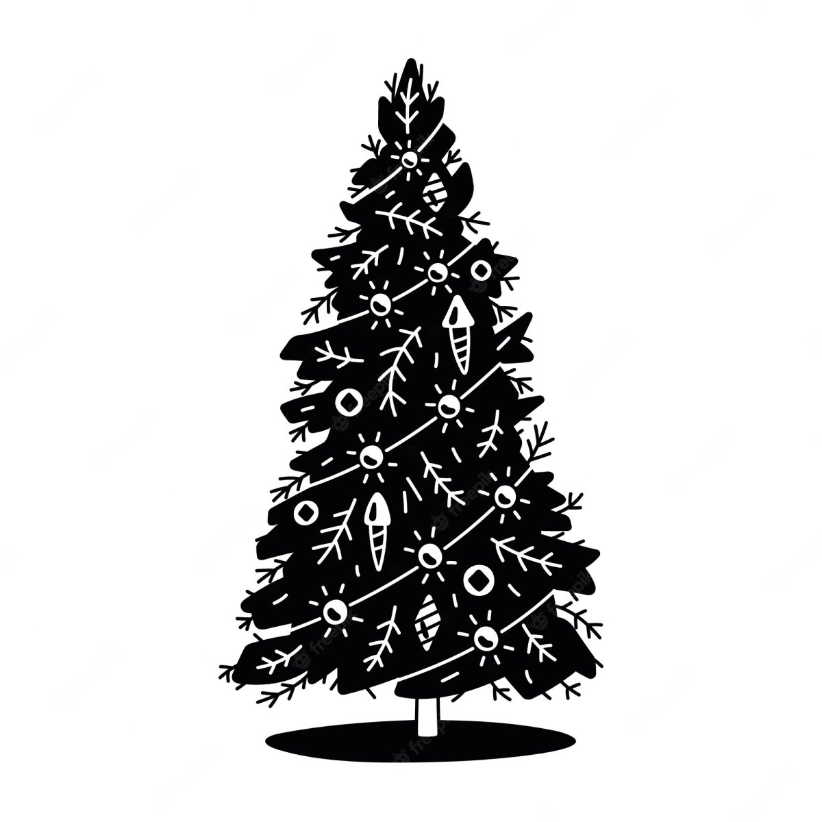 Елка черно белая угловая