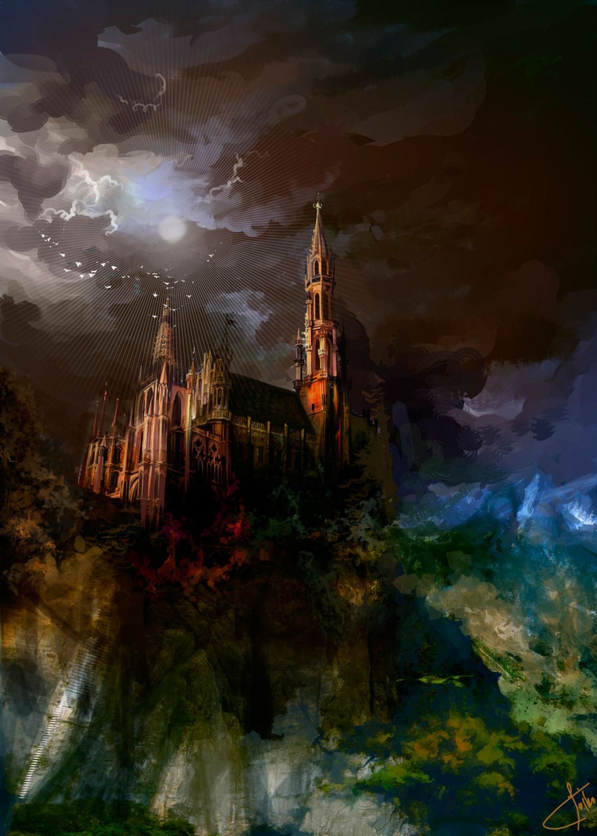 Замки фэнтези арты