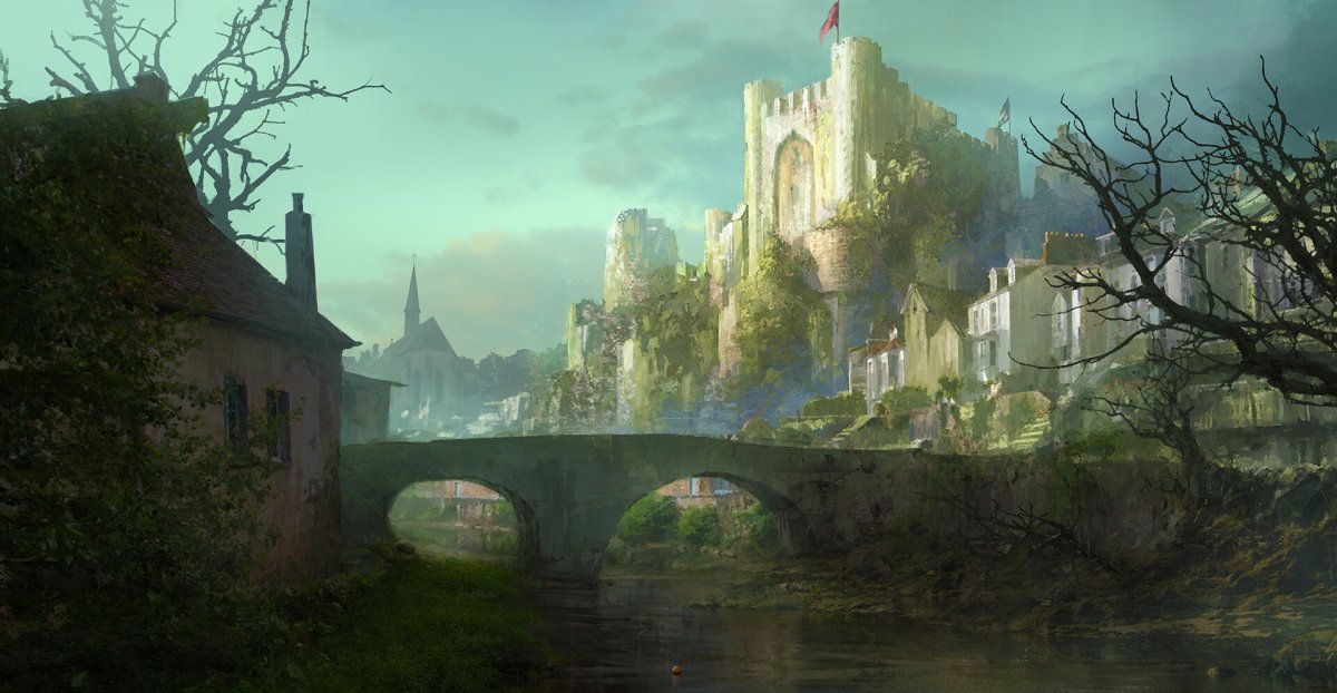 Набережная фэнтези арт